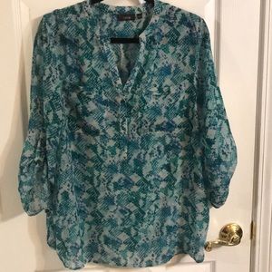 Shear top with snake skin pattern